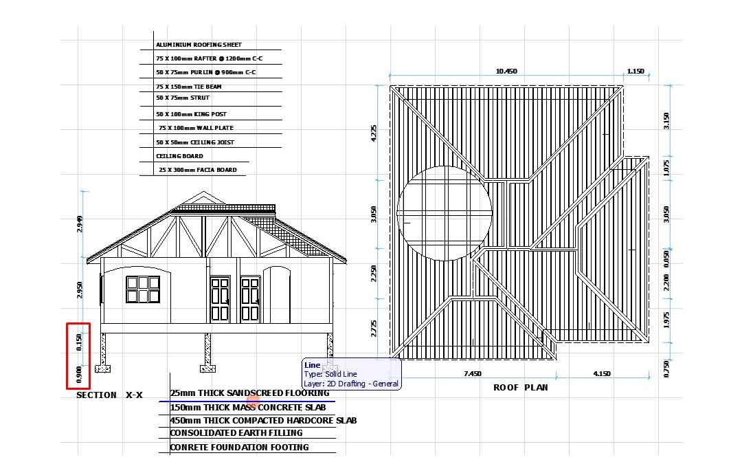 Nigeria house plan section