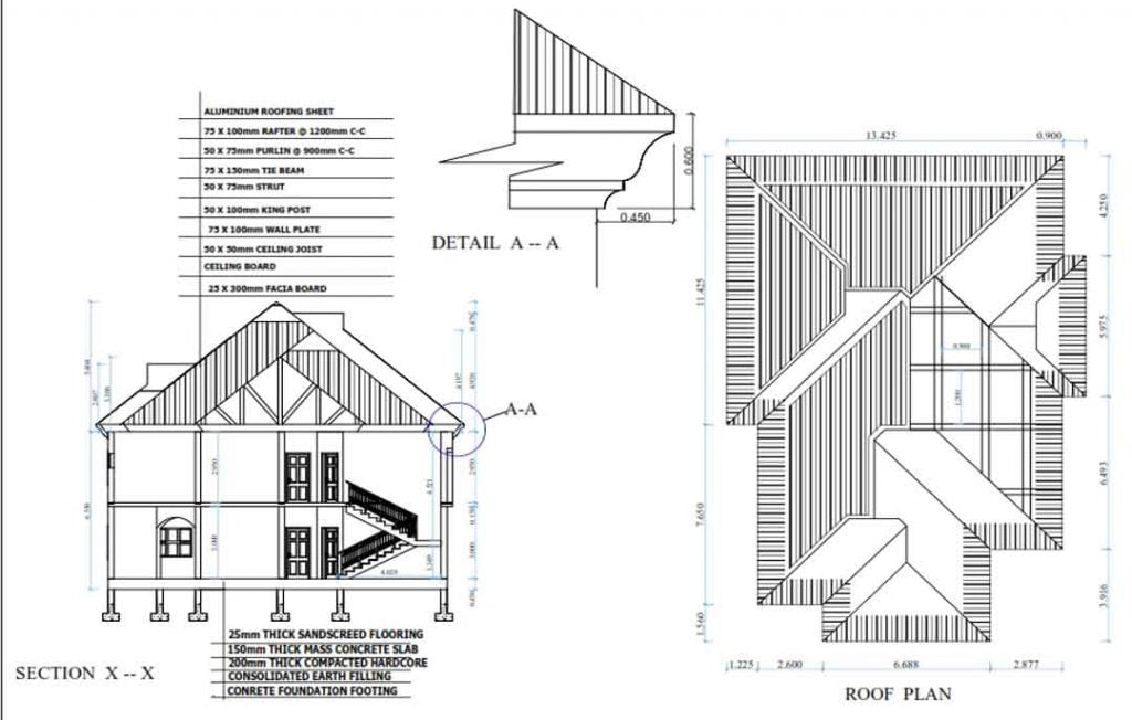 house plan drawing section