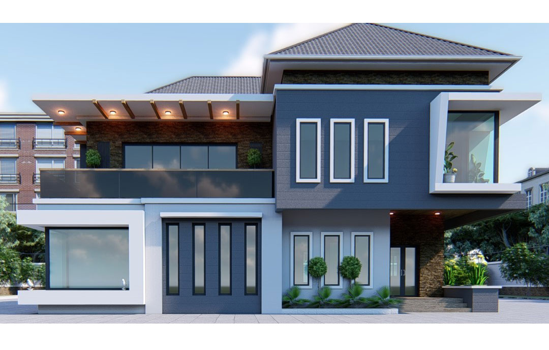 Modern 4-Bedroom Duplex House Plan