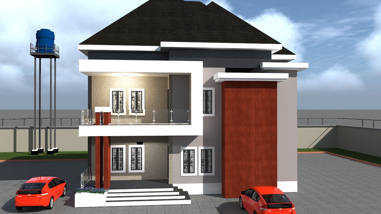 Modern 4-bedroom duplex house design