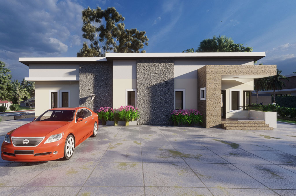 Modern 2 bedroom house plan