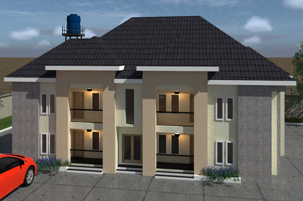 2 and 1 bedroom apartment house plan