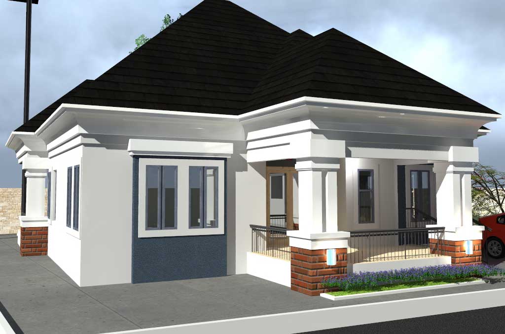 Modern 3 bedroom bungalow house plan