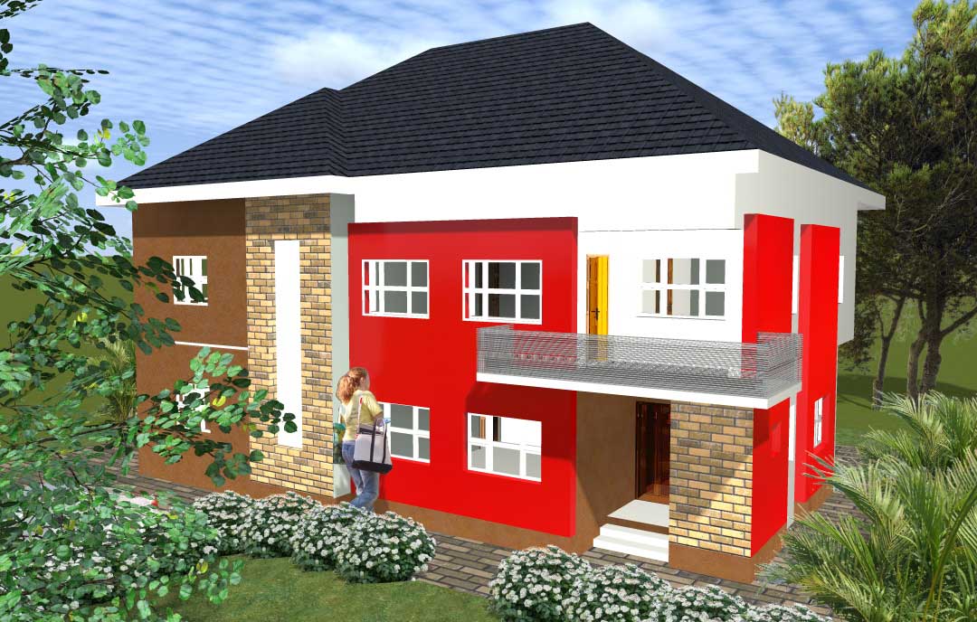 4 Bedroom Duplex House Plan With Mini Lounge