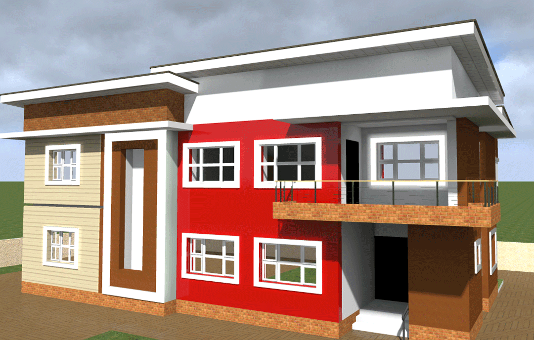 Stylish 4 Bedroom Flat Roof Duplex Plan