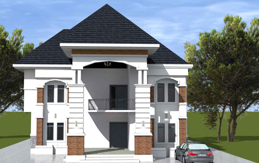 Unique 5-Bedroom Nigerian Duplex House Design
