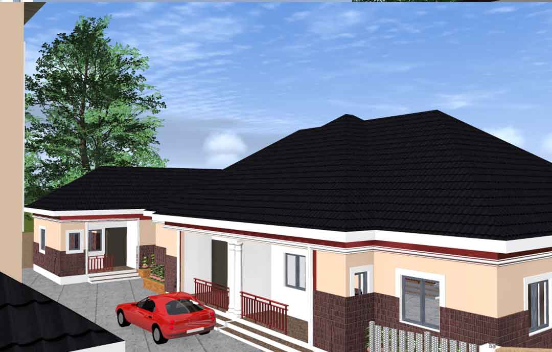 4-Unit House Plan: 2 Bedroom Semi-Detached & 2 Units of 1 Bedroom Apartments