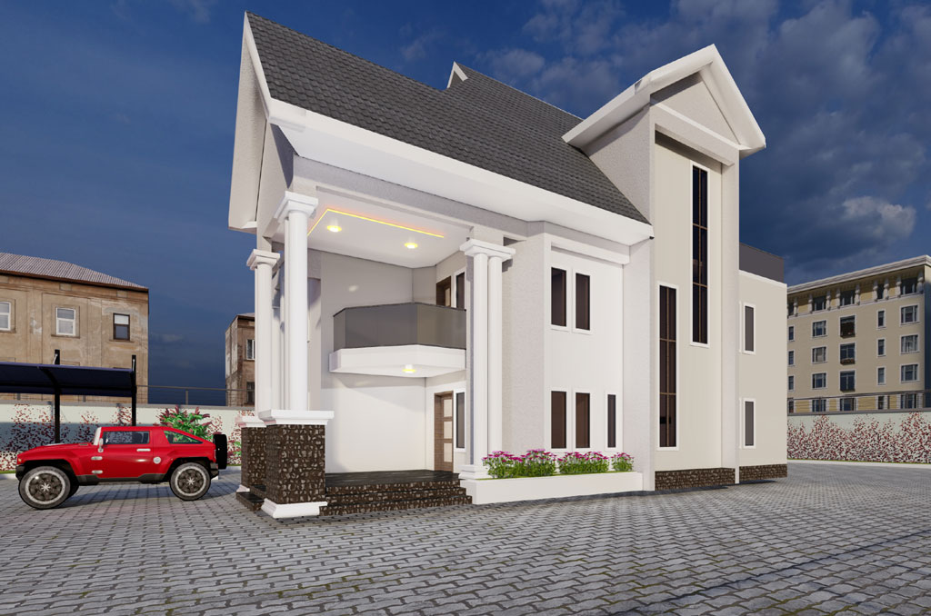 4-Bedroom Duplex House Plan