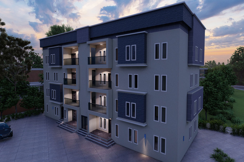 Modern 3-Bedroom Semi-Detached Flat House Plan