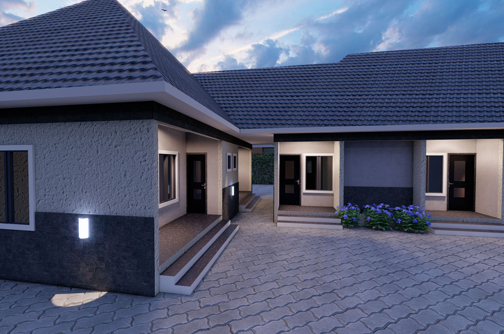 Modern 2 One-Bedroom and 4 Self-Contained House Plan