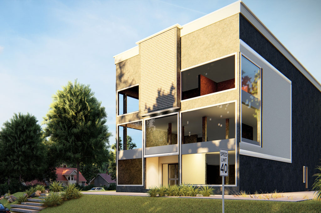 Modern Showroom Complex House Plan