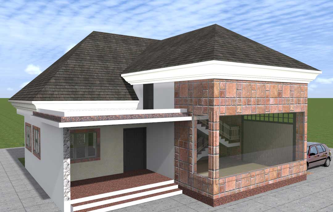 Executive 1 bedroom house plan with garage