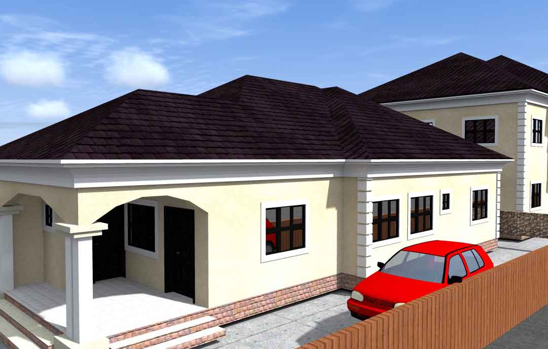 Nigeria house plan 2 and 1 bedroom apartments
